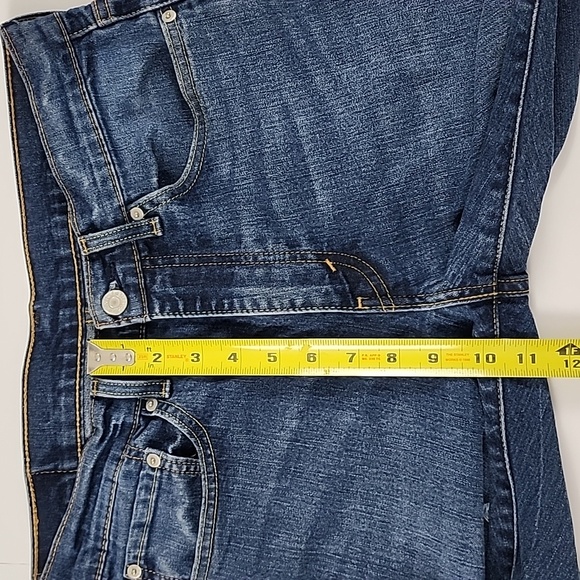 Levi's 513 Men's Slim Straight Distressed Denim Blue Jeans Size W32 L32 - Picture 13 of 14